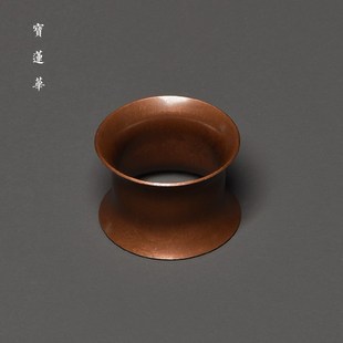 铜盖置 紫铜茶滤搁架 壶盖托茶滤架盖架铜托座茶托铜镇纸文玩摆件