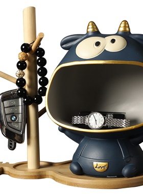 动物摆件创意鞋柜玄关门口钥匙收纳高级可爱置物架熊摆放客厅装饰