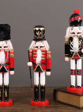 胡桃夹子士兵桌面木偶卡通创意摆件办公室摆放家居艺术摆设装饰品