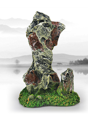 鱼缸摆件假山石头小型松皮石青龙石水族箱底部装饰品铺底造景套餐