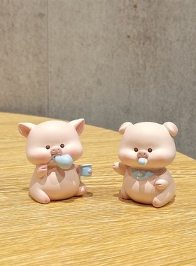 可爱小猪桌面小摆件创意迷你少女心车载网红装饰品解压治愈系礼物