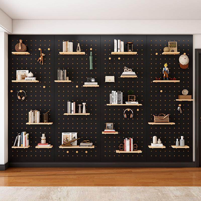 洞洞板实木置物架入户玄关黑色造型墙收纳挂板隔板站展示层板,3C数码配件,USB灯,淘宝优惠券,粉丝福利购,淘宝优惠卷