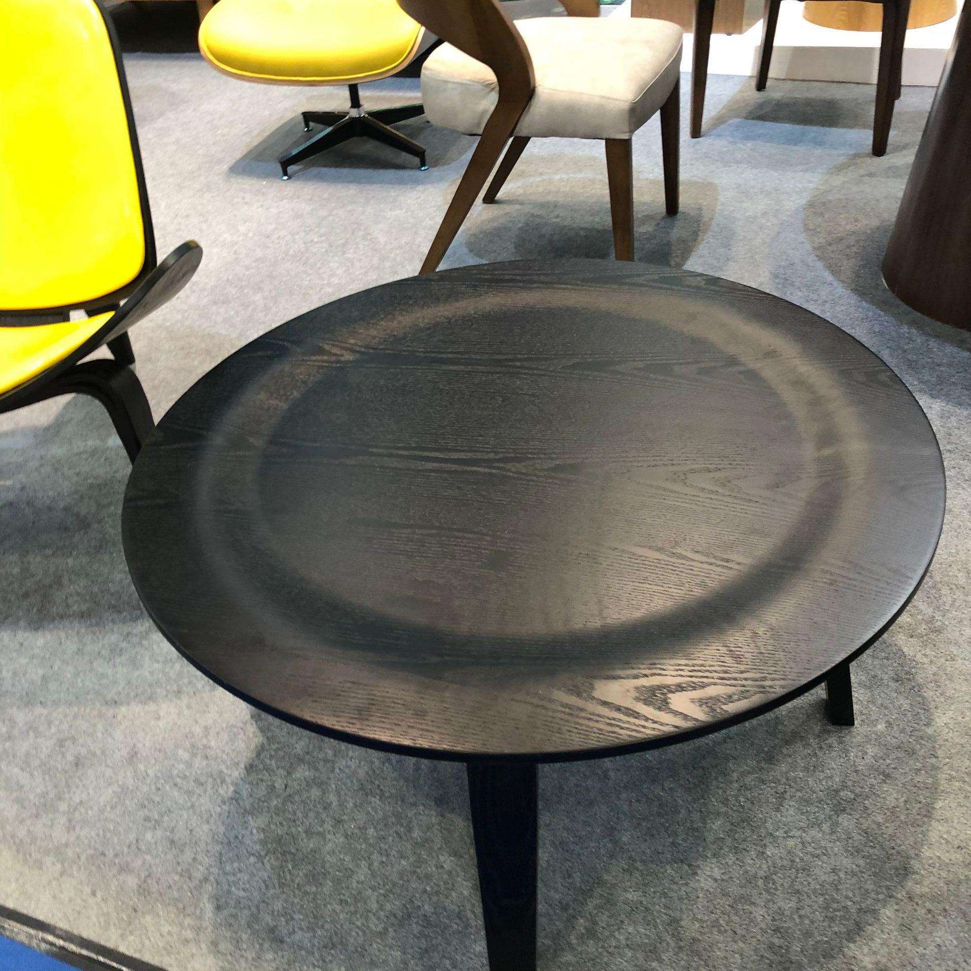 厂家经典弯曲木夹板咖啡桌出口圆形凹台矮茶几coffeetable