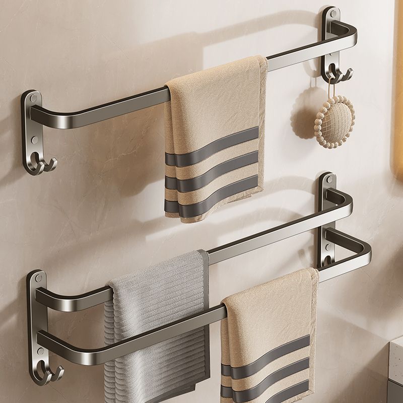 纯304不锈钢毛巾架浴室免打孔壁挂式置物架太空铝挂件单杆挂杆架
