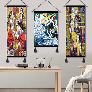 客厅民宿挂布卧室田园走廊过道装饰画床头民族挂毯布艺挂画组合