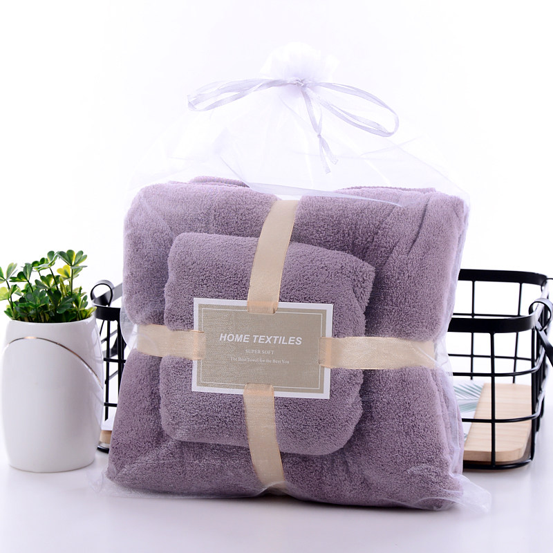 日系高密珊瑚绒浴巾毛巾两件套装家用成人洗澡裹胸比纯棉柔软吸水