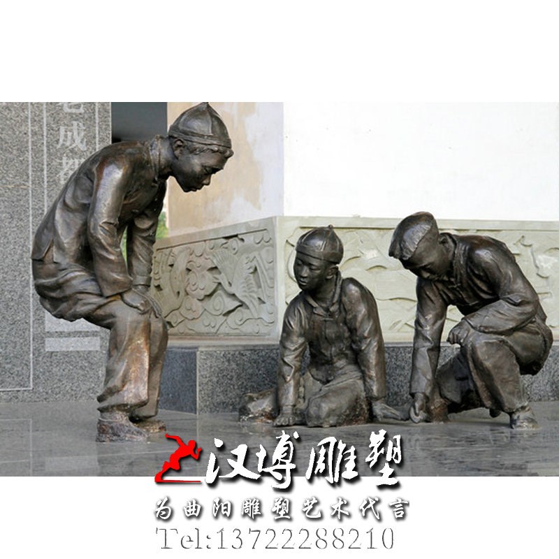 民俗文化雕塑做风筝人物雕塑小孩雕塑户外广场景观玻璃钢铸铜雕塑