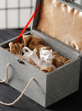 新中式招财貔貅一对公母德化白瓷办公室桌面客厅玄关开业乔迁礼品