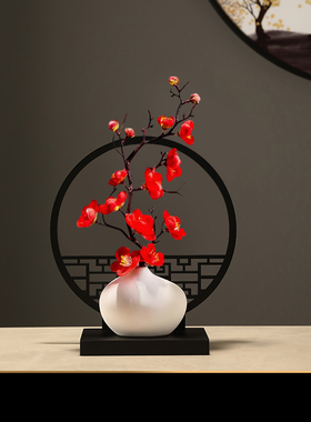 新中式花瓶摆件家居玄关电视柜酒柜乔迁新居礼品轻奢创意屏风装饰