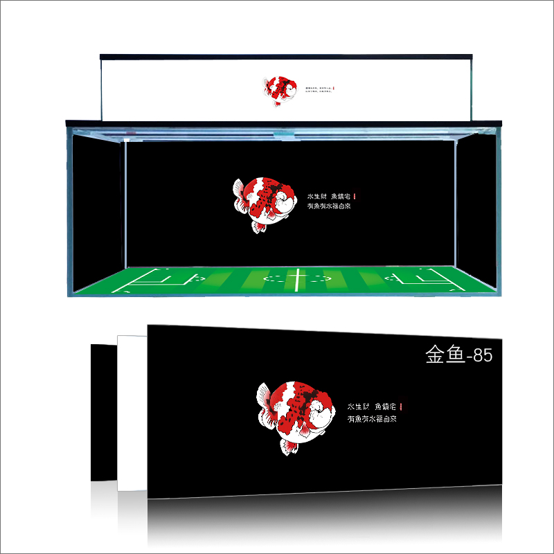 定制金鱼鱼缸背景纸兰寿泰狮鹅头红造景壁画3d效果立体60cmx40cm