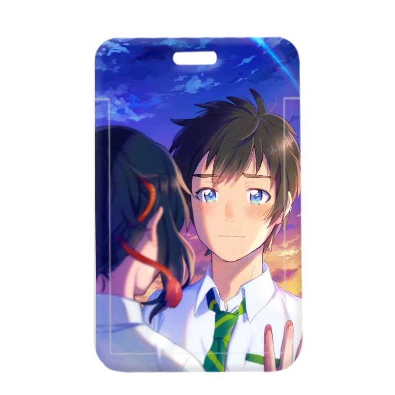 你的名字卡套塑料滑盖学生校牌饭卡胸牌小卡通工作证卡套门禁