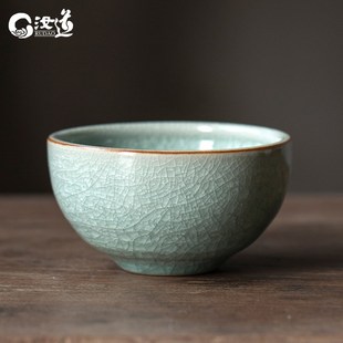 梅花冰片茶杯汝道汝窑仿宋主人杯冰裂大号茶碗茶具茶盏品茗杯汝瓷