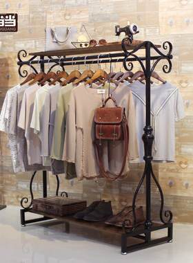 古服装店衣双中岛落排地式架展示架 男女童装店铁NFK艺复货架其它