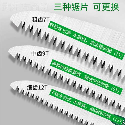 家用折叠园林锯替刃户锋手外板速锯锯片三面磨齿SK591526利快锯片