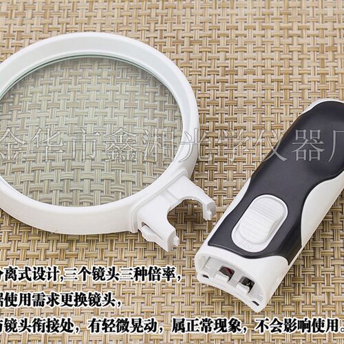 新品光学镜头led灯放大镜 可拆卸玻璃镜片扩大镜77390A+75B+37B