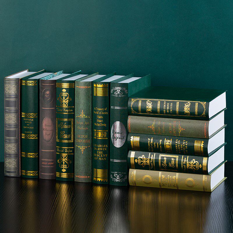 欧式复古烫金假书仿真书摆件书房装饰书创意办公室书架桌面摆设