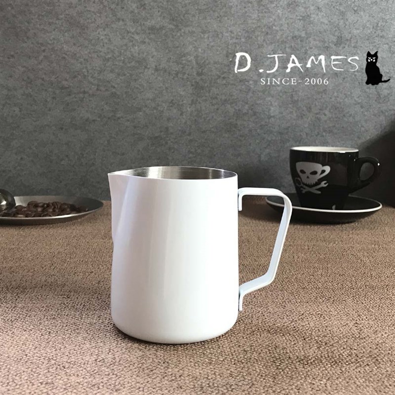 RW拉花缸家用花式咖啡手动打奶泡杯特氟龙爵士蓝奶缸尖嘴圆嘴压纹