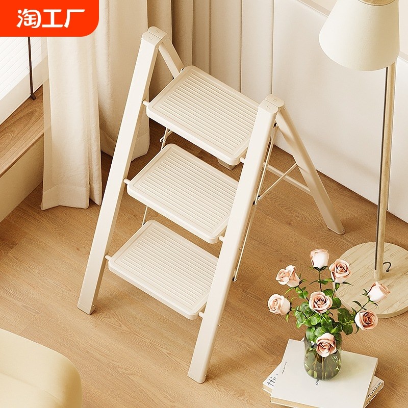 家用梯子折叠加厚花架人字梯多功能室内简易小型轻便四步登高爬梯