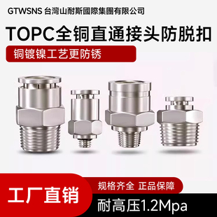 内螺纹 GTWSNS台湾山耐斯气管快速接头气动快拧直通快插