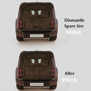 2020 适用于路虎卫士90 L663 130 2024汽车后备胎盖板保护罩 110