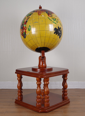 大型实木地球仪摆件落地店铺开业礼品办公室乔迁贺礼开张庆典礼物