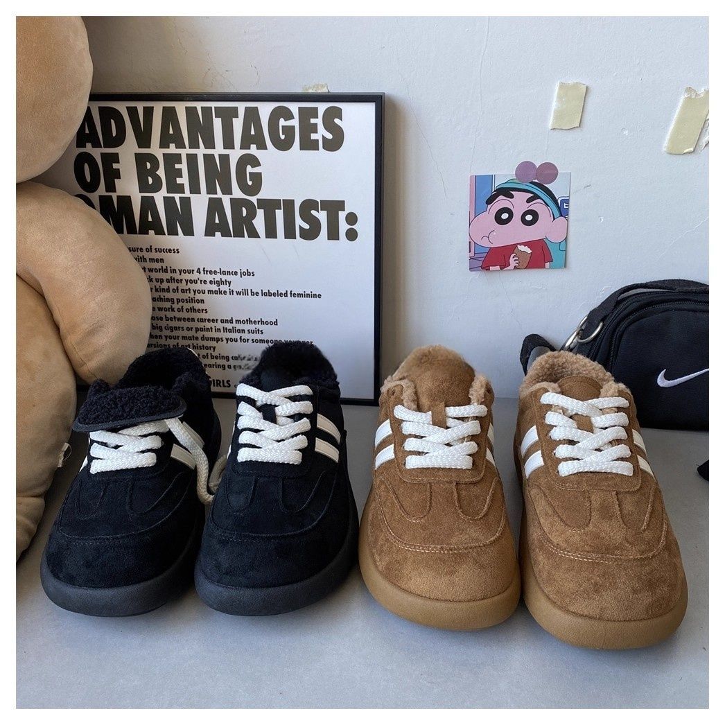 丑萌大头德训鞋女秋冬季新款板鞋