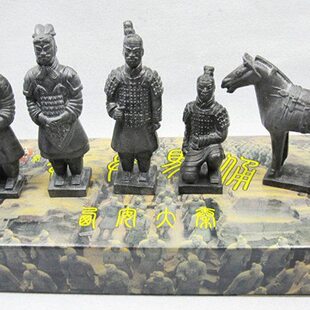 麓 车鼎礼品兵马俑铜特色 五件套 陶俑 临潼 秦始皇 马摆件西安