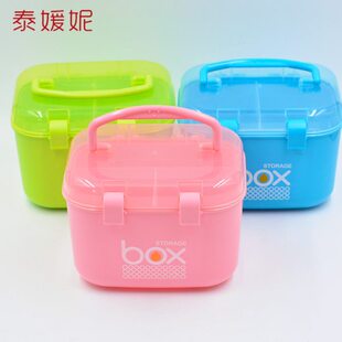 宿舍空盒子包手提女家用大号整理双层生工具针线零件收纳盒邮塑料