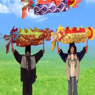 舞蹈儿童演龙龙手舞台举群舞节目龙学校师龙舞单人道具龙表生健身