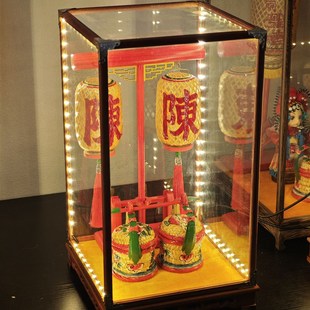 潮汕竹编油纸灯笼神前摆件劳热发光T字架春节中秋元宵送人礼品