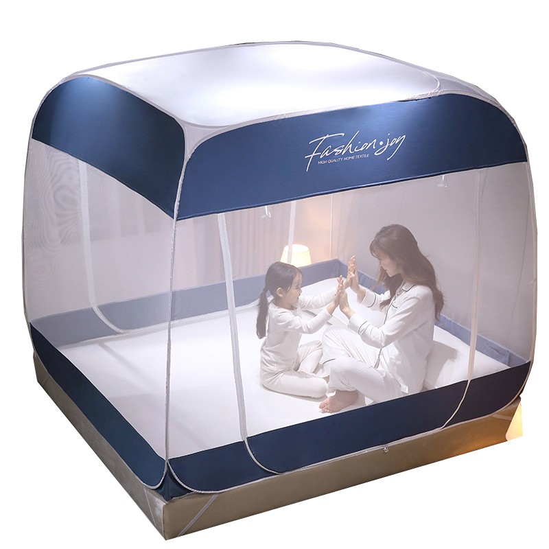 无底蒙古包蚊帐免安装回底1.8m床家用1.8x2.2可折叠防摔2米加大床