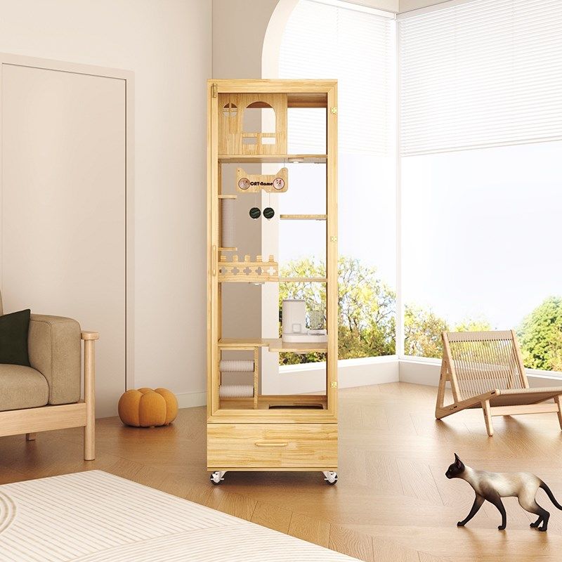 全景猫别墅猫舍小户型带厕所不占地猫屋家用室内猫笼实木猫窝猫柜,宠物/宠物食品及用品,猫笼子/猫别墅,淘宝优惠券,粉丝福利购,淘宝优惠卷