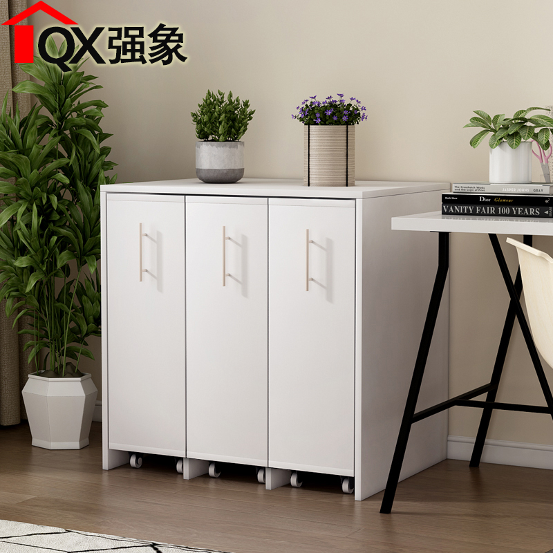 防尘抽屉式推拉书柜可移动多功能隐藏书架隐形柜子带轮定