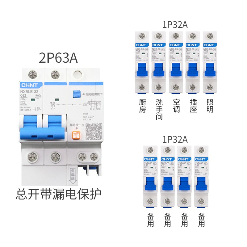 家用配电箱套装 强电箱 10位12回路空开箱13暗装盒空气成套