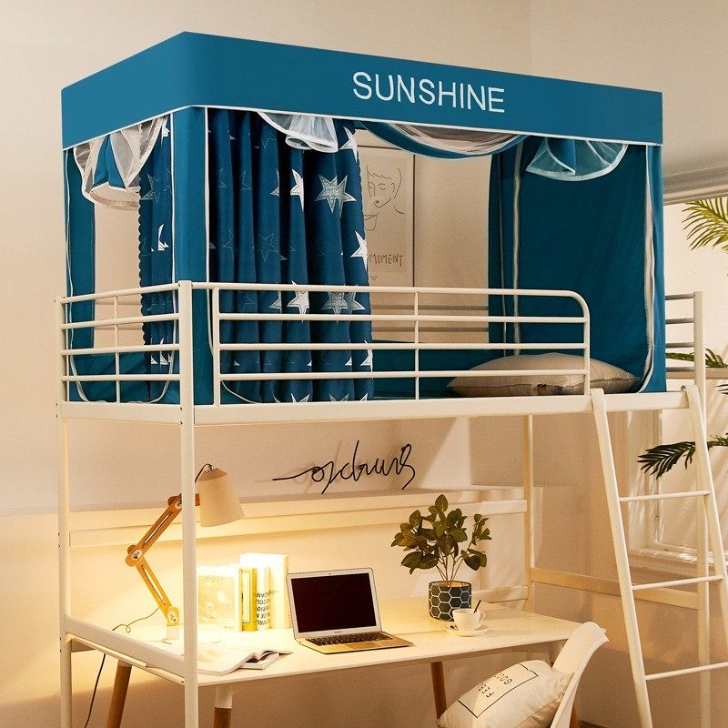 学生宿舍一体式不锈钢支架上下铺两用拉链遮光款蚊帐子母床三开门,床上用品,蚊帐,淘宝优惠券,粉丝福利购,淘宝优惠卷