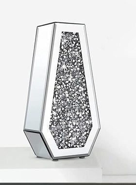 简约磨边洗镜玻璃银色亮钻玄关电视柜床头柜桌面家居装饰花瓶摆件
