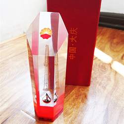 简约大庆一滴油,油田井架工艺品 石油礼品一滴油摆件