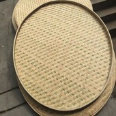 竹编制品竹筛子竹盘子晾晒竹簸箕绘画无孔竹匾茶叶晾晒盘大簸箕
