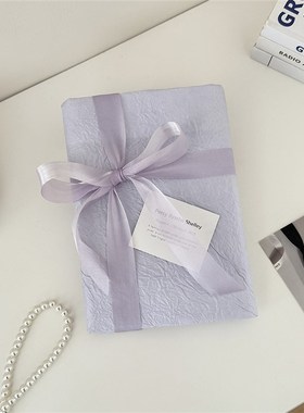 淡紫色褶皱石纹~纸高级感礼物包装纸节日送对象礼物装饰纸diy材料