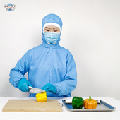 白色防静电连帽工服男女通用中央厨房加工防护服食品厂工作服套装