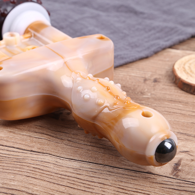 木质经络瑜伽棒滚轮棒背部腰部全身按摩锤棒捶腿腹肩颈椎部按摩器