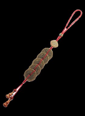 加厚铜五帝钱门对门挂件红绳压门槛铜钱家居吊饰六帝钱客厅挂件饰