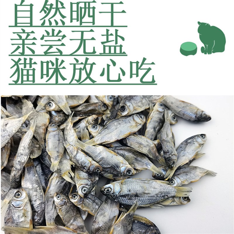 猫零食小鱼干淡水无盐鲫鱼鱼干龟粮新鲜猫粮磨牙狗零食成猫鱼干咪