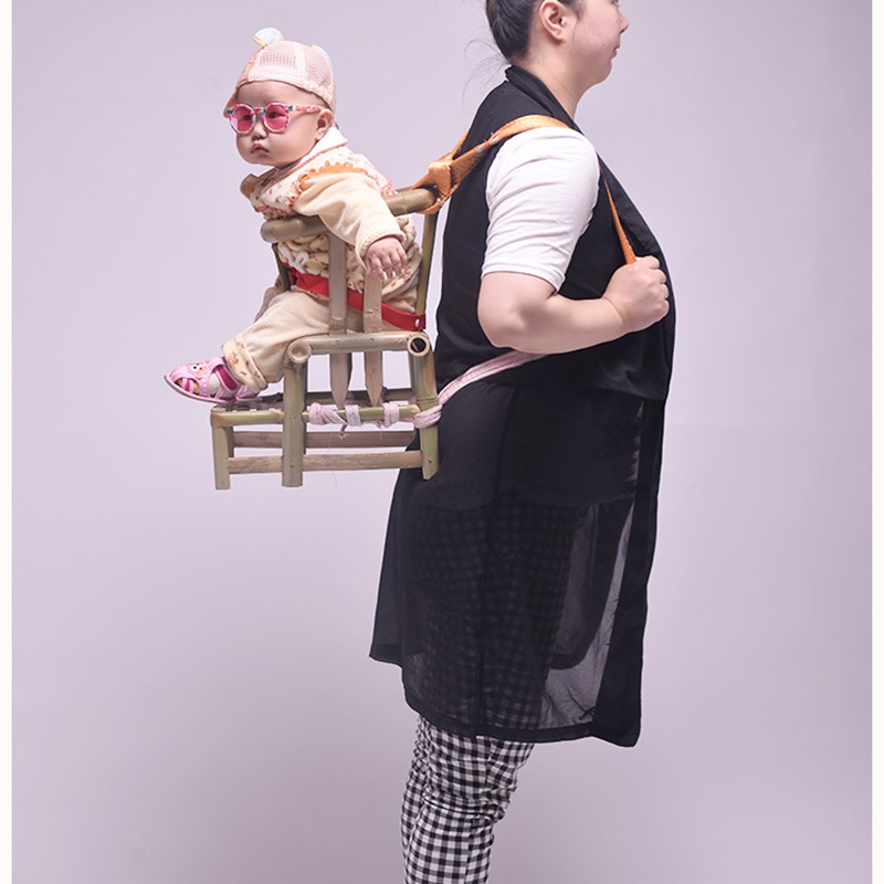 婴儿竹椅 宝宝竹抱椅背篓手工竹腰凳夏季围椅背篼竹轿椅座椅坐凳