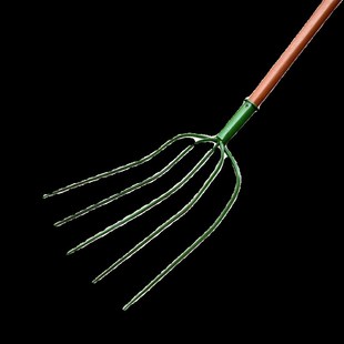 锰钢实心多股钢叉农用草叉加粗五齿铁叉密齿粪叉老式家用大号草叉