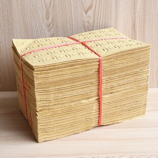 包邮老式铜钱黄纸打眼纸草纸长25厘米X宽15厘米一捆约650张