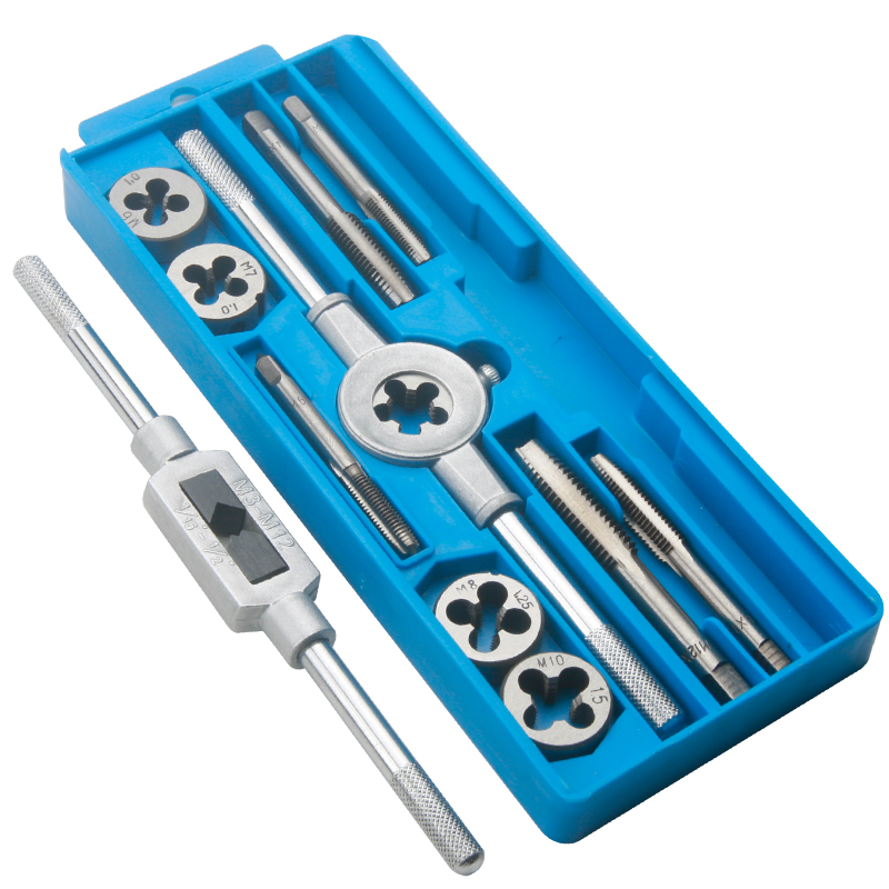 百锐丝锥板牙套装40件套手用丝攻扳手板牙绞手公制丝攻组合套装