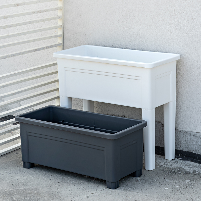 家庭阳台种菜神器蔬菜塑料高脚种植箱懒人自吸水种菜盆长方形简约