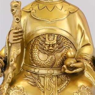 黄铜骊山老母像黎山圣母铜像家用客厅黄铜工艺品摆件25cm匠心打造