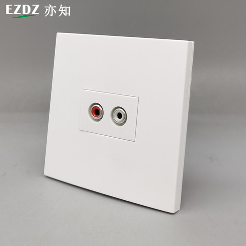 一位莲花音频对插双音频免焊直插86型AV模块双莲花多媒体面板墙壁
